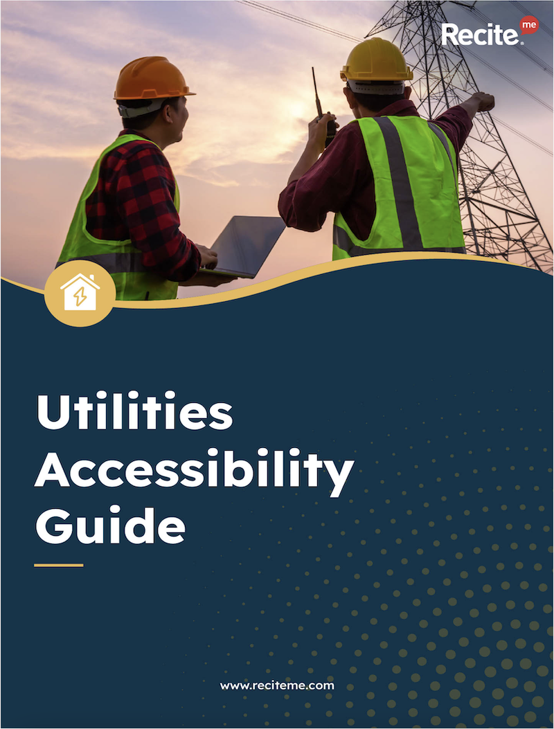 A preview of the cover page from Recite Me's Utility Sector Guide.