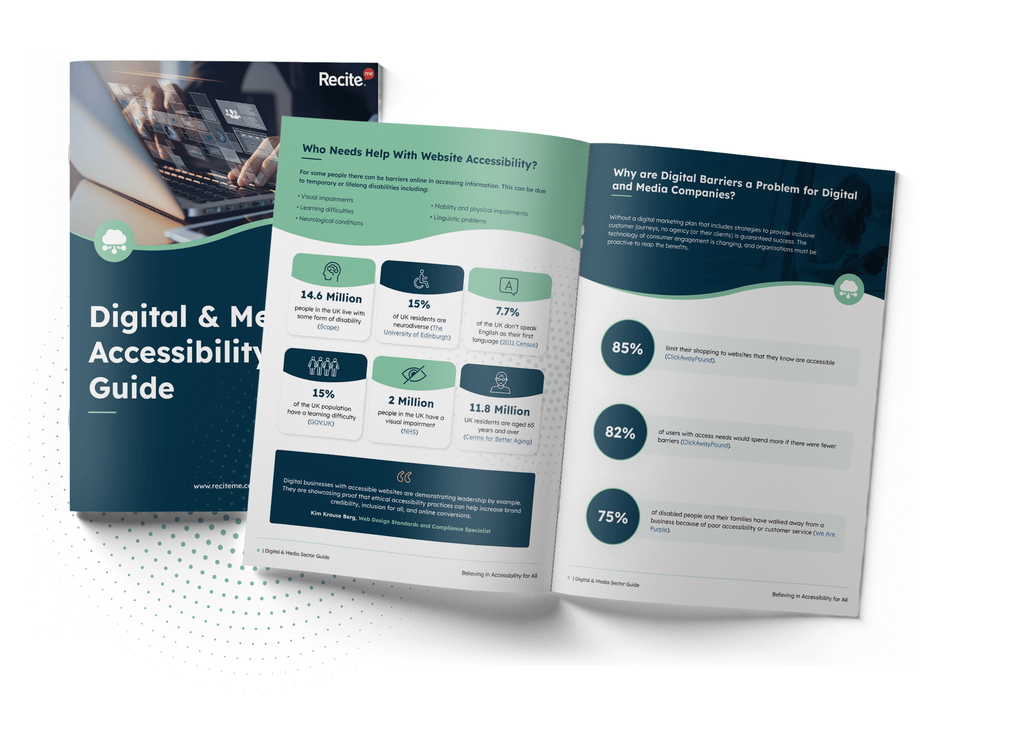 A mockup of Recite Me's Digital & Media Accessibility Guide.