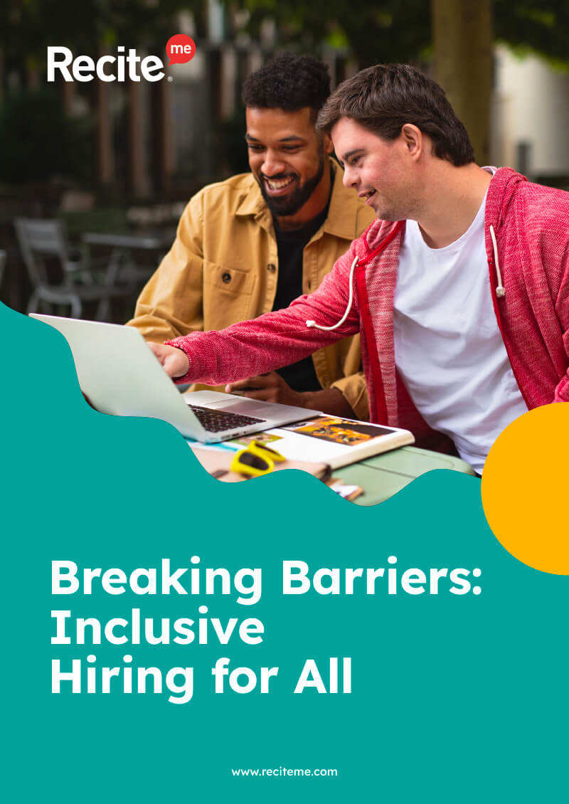 screenshot of the front cover of the report that shows the title 'Breaking Barriers: Inclusive Hiring for All'