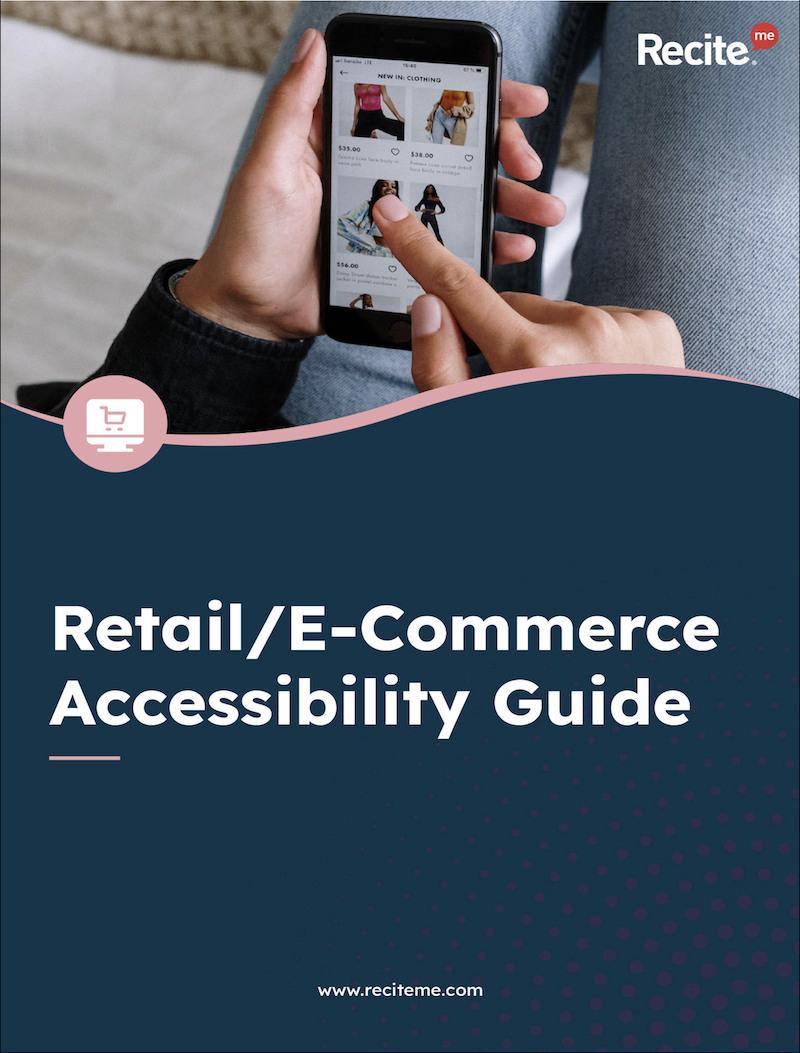 A screen grab of the cover page from Recite Me's Retail & E-commerce Sector Guide.