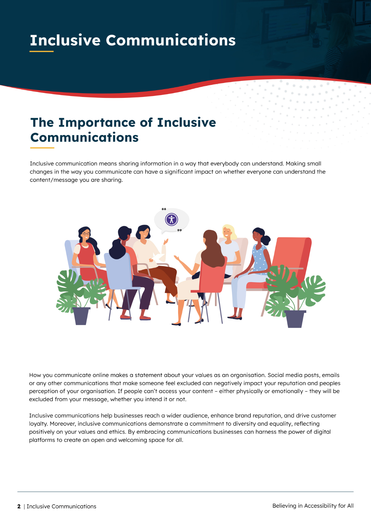 screenshot of the introduction page of the inclusive communications guide