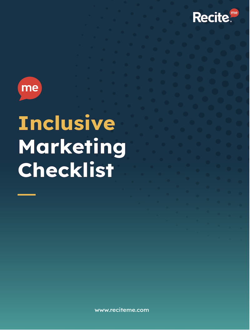 A screen grab of the cover page of the Inclusive Marketing Checklist.