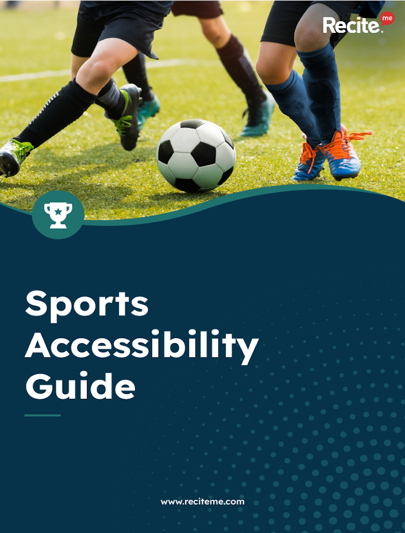 A screen grab of the cover page from the Sports Accessibility Guide.