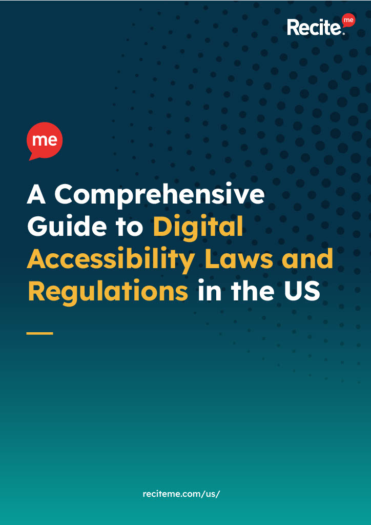 Cover page for Digital Accessibility Laws and Regulations in the US