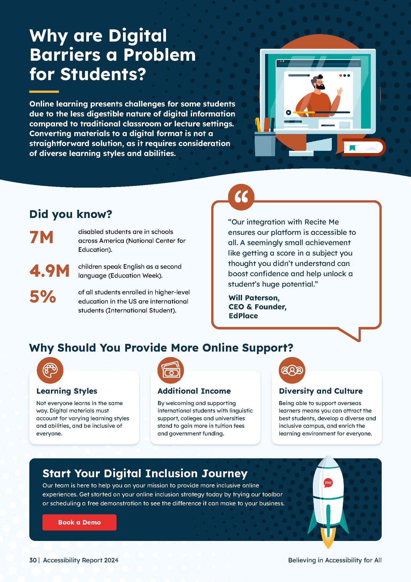 Why are digital barriers a problem for students page from Education Accessibility Guide