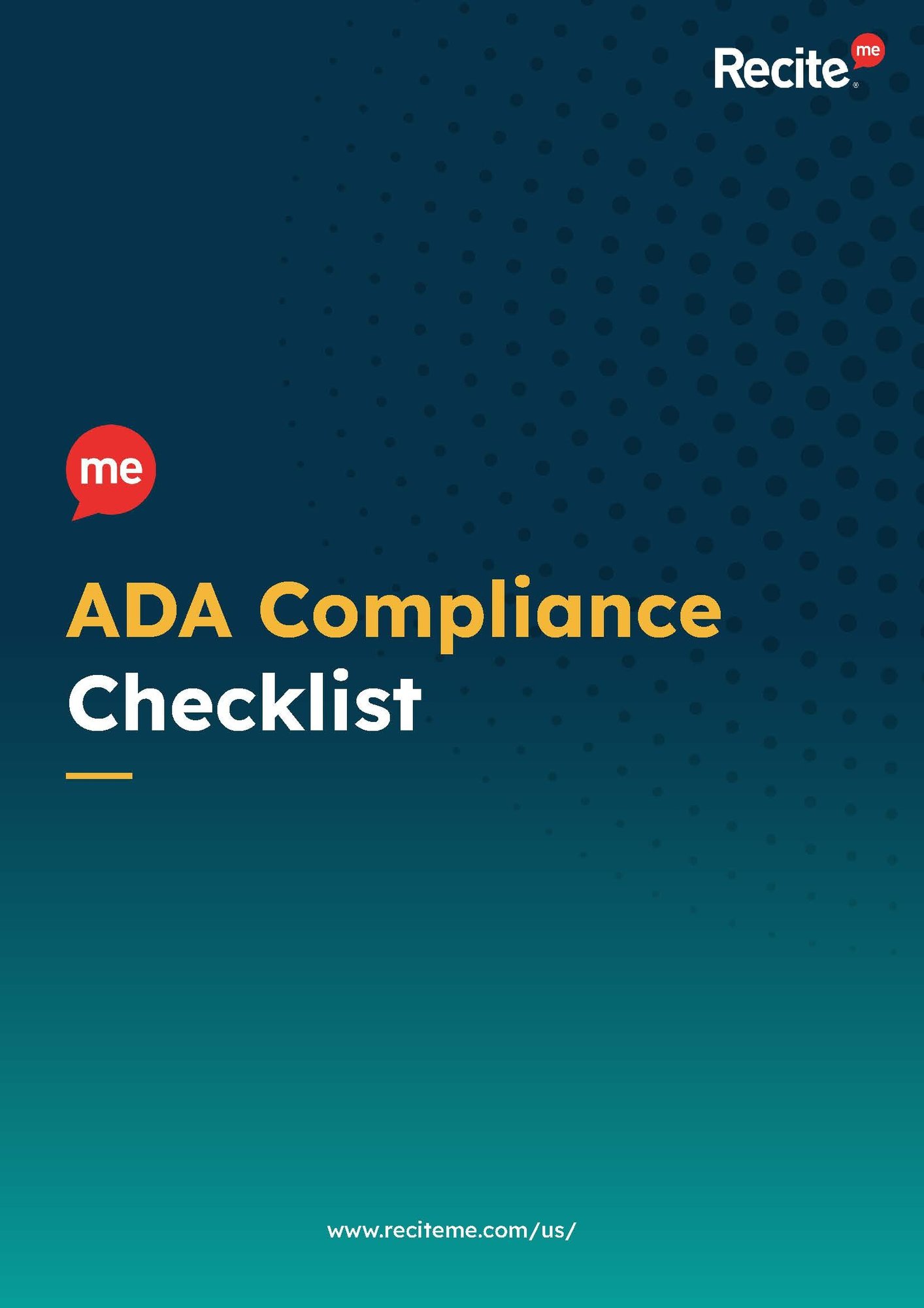 A screen grab of the cover page of the ADA Compliance Checklist.