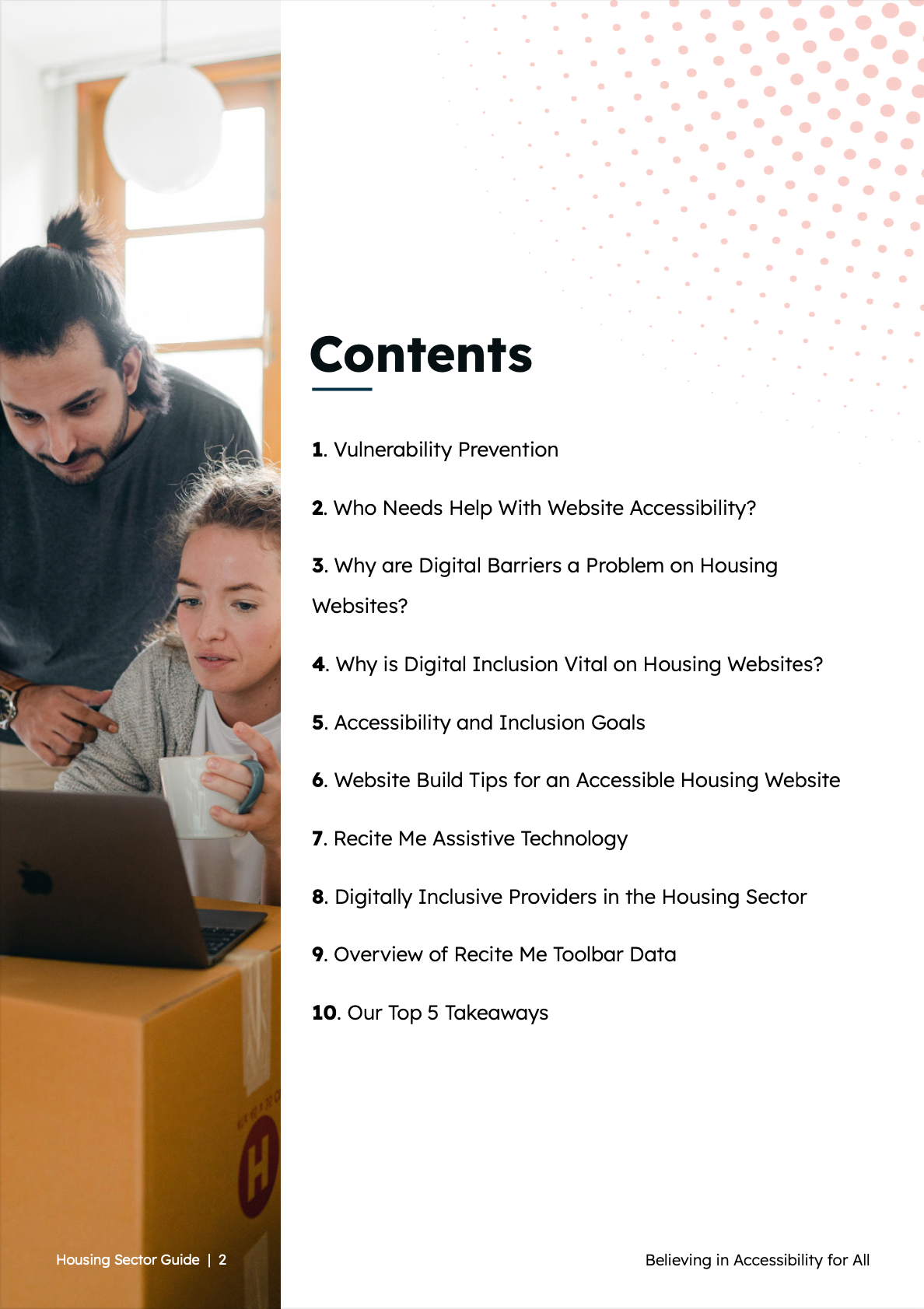 utilities accessibility guide contents page